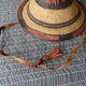 Chapeau berbère art ethnique vannerie et cuir