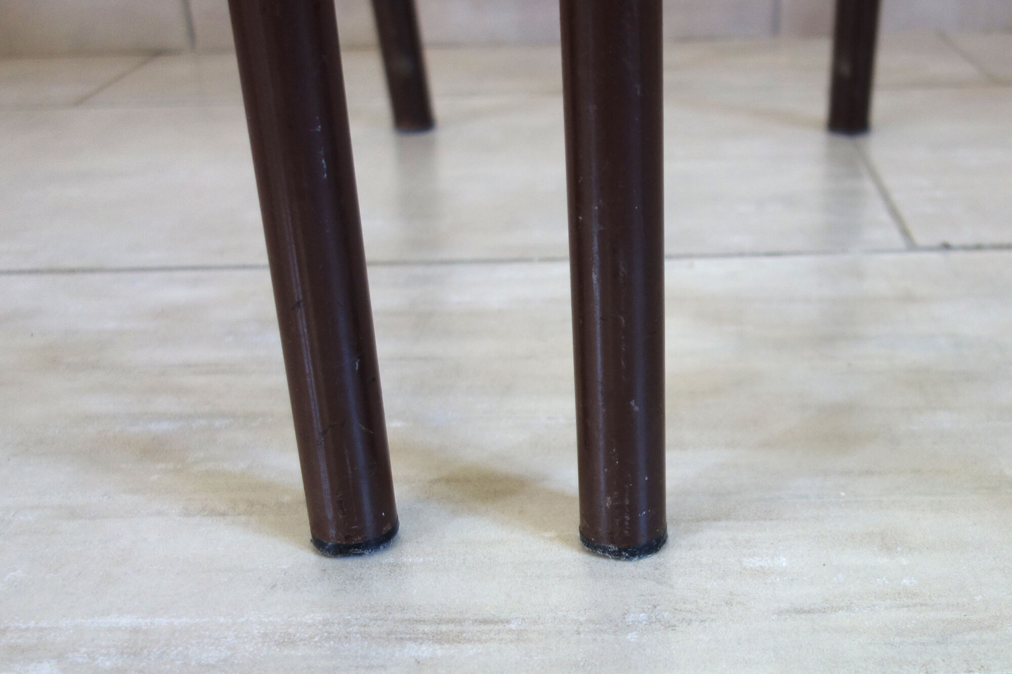 Set of 4 orange school chairs