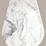 Oval marble and cast iron bistro table