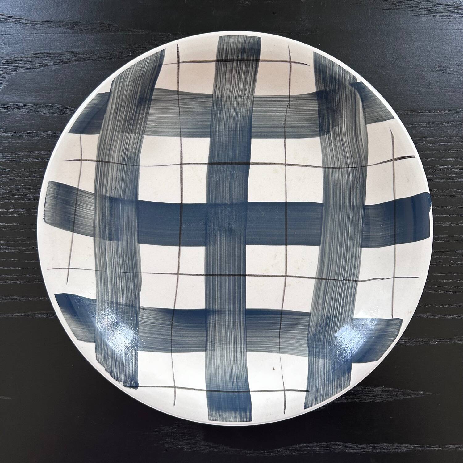 Black and white checkered dish
