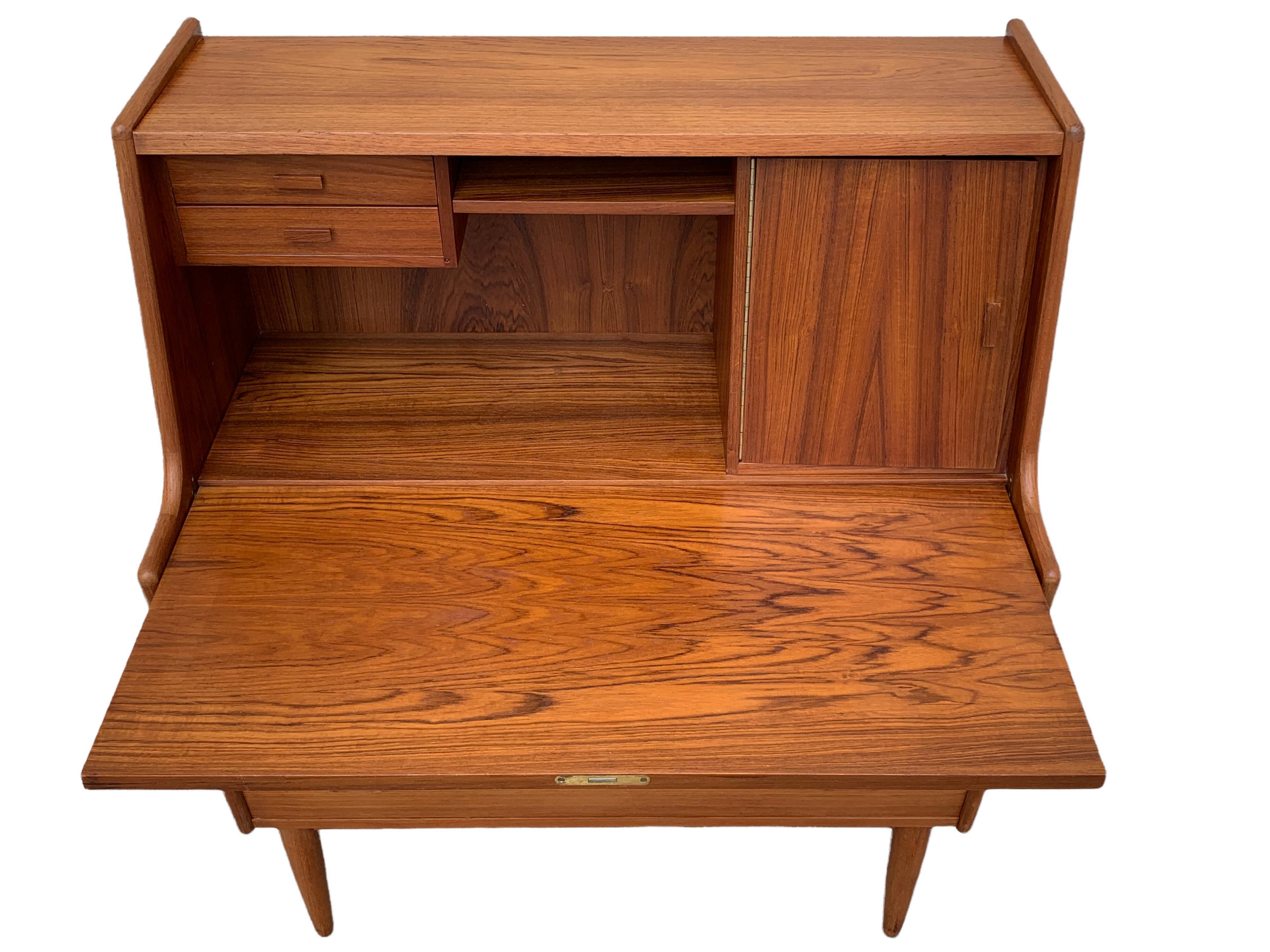 Secretary chest of drawers Teak by Arne Wahl Iversen for Falster Modelfabrik 1960