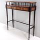 Vintage cherrywood and ebonized beech console table with a drawer, italy