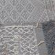 Handmade grey and white mergoum rug in pure wool 210x110cm