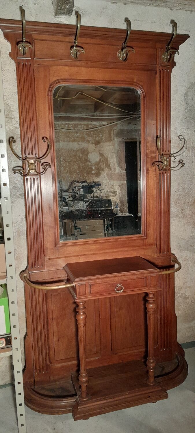 Walnut coat rack wardrobe