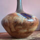 Single-flower vase in stoneware signed Edgard Aubry, Art Deco ceramic work.