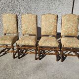 Serie de 4 chaises os de mouton style louis XIII