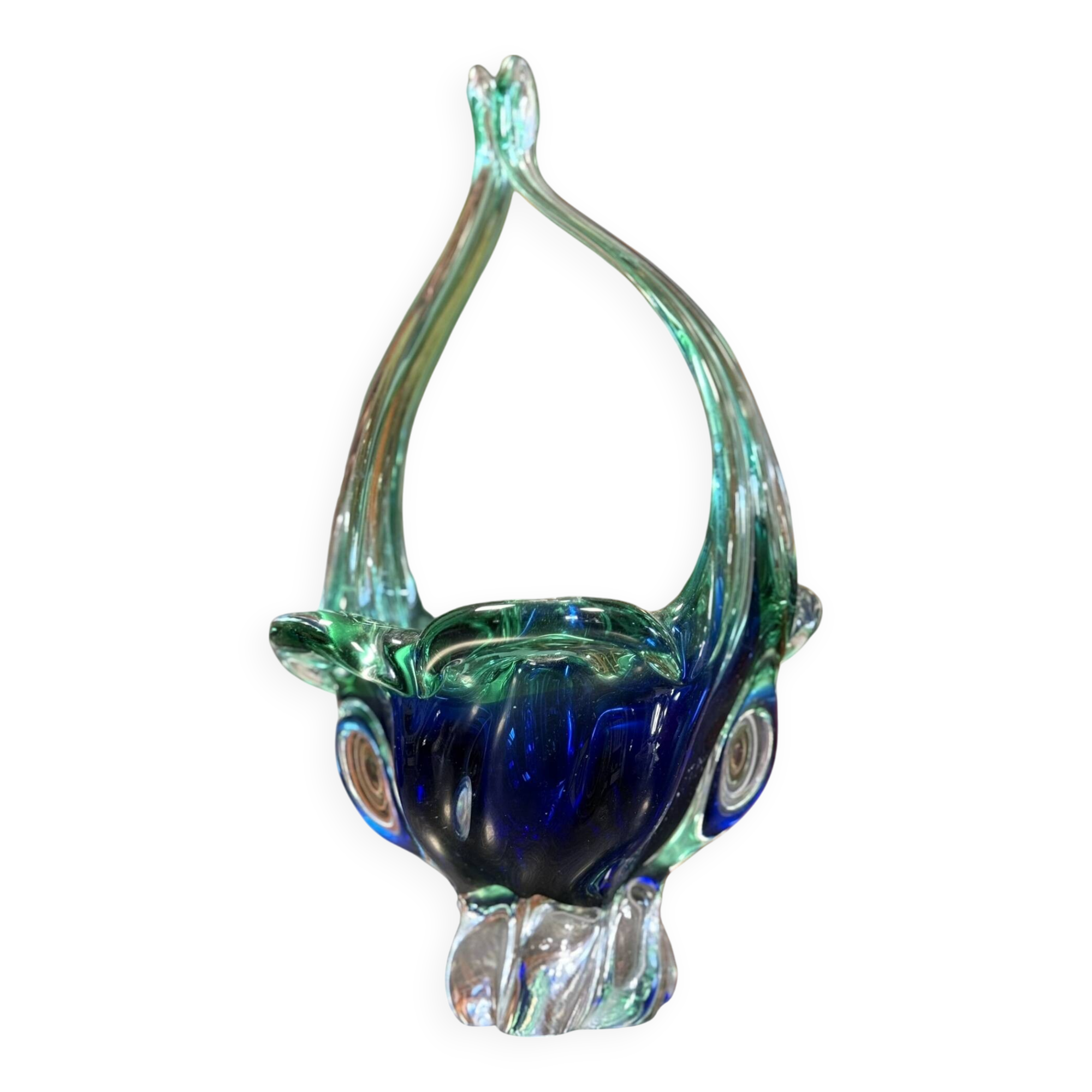 Murano: blown glass centerpiece basket