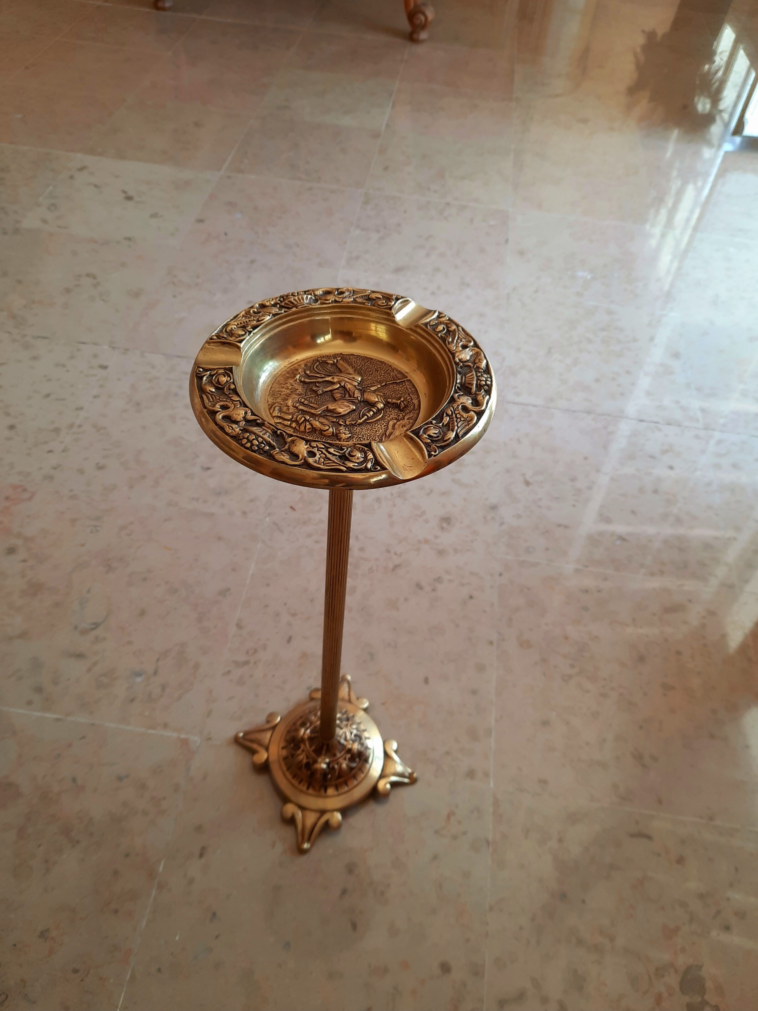 Solid bronze standing ashtray