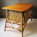 Vintage rattan and bamboo desk