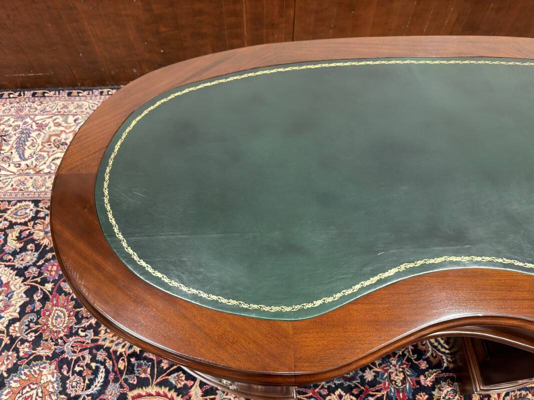 Classic English Kidney Shaped Chesterfield Desk