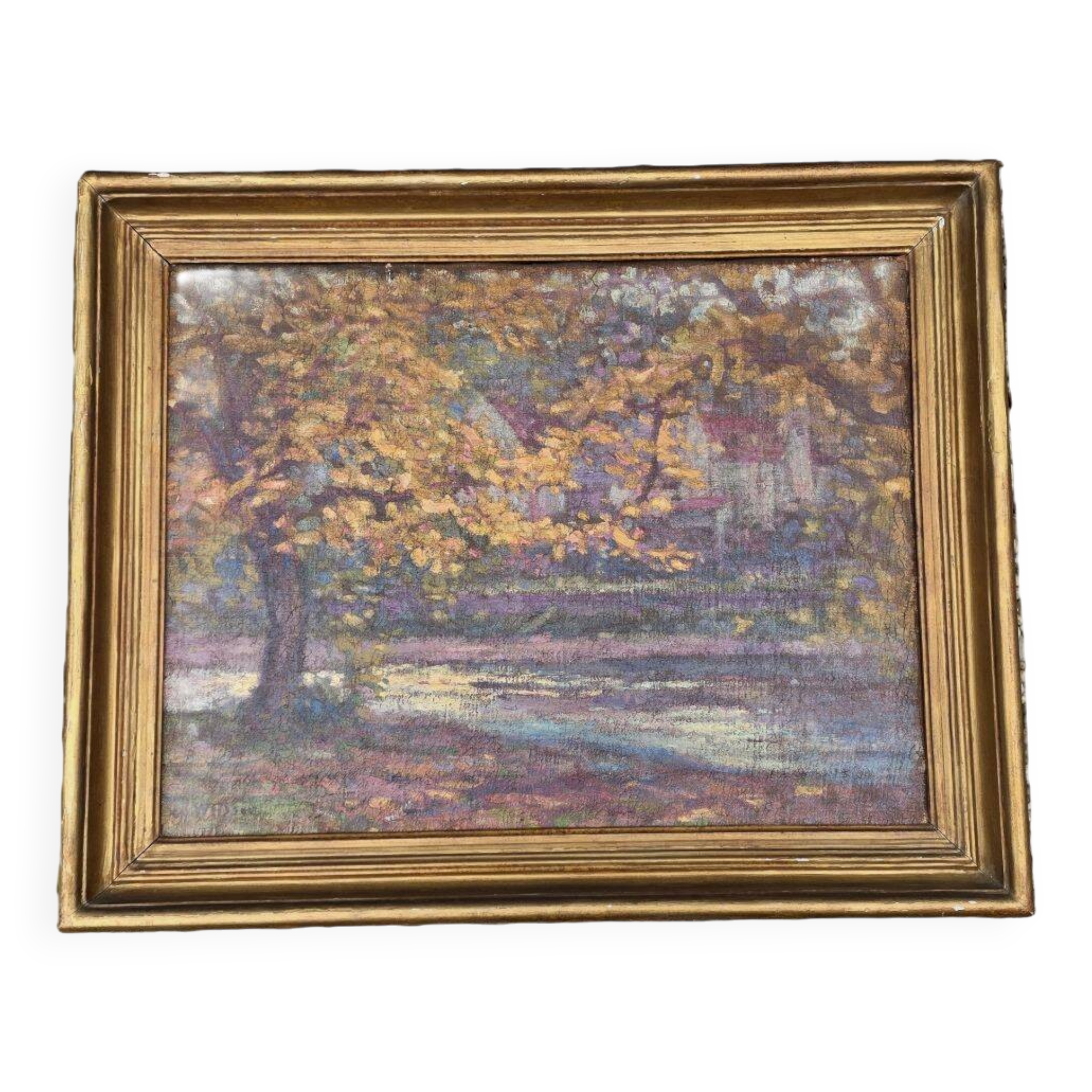 Weisser Charles Louis Auguste Large Oil on Canvas "La Celle in Creuse"