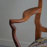 Classic Baroque style armchair in oak, made by a Danish cabinetmaker, 1930s.