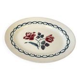 Oval plate with floral pattern - Digoin Sarreguemines - Cannes Collection