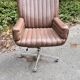 Brown leather office chair 80s