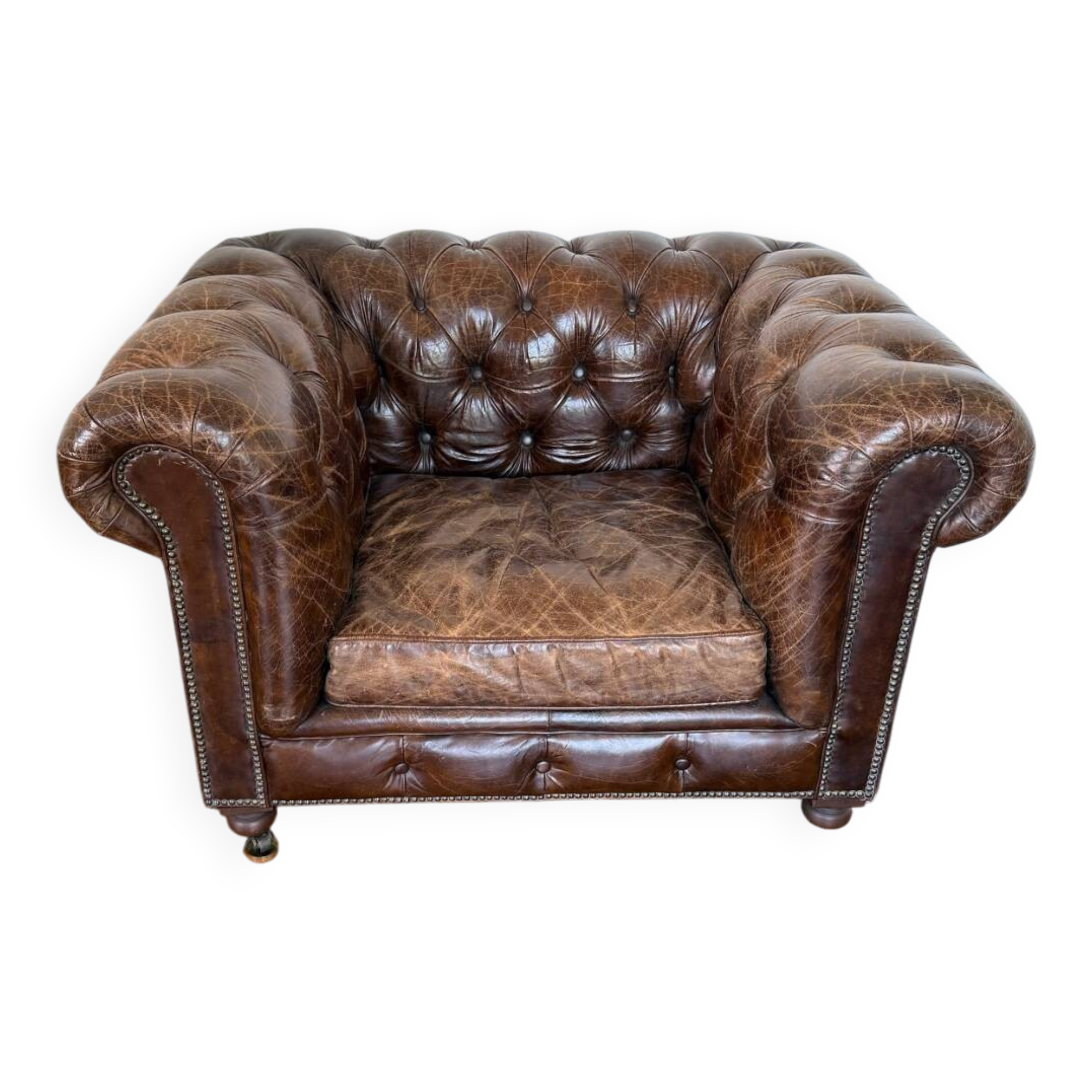 2 x Chesterfield leather armchairs - Artwood