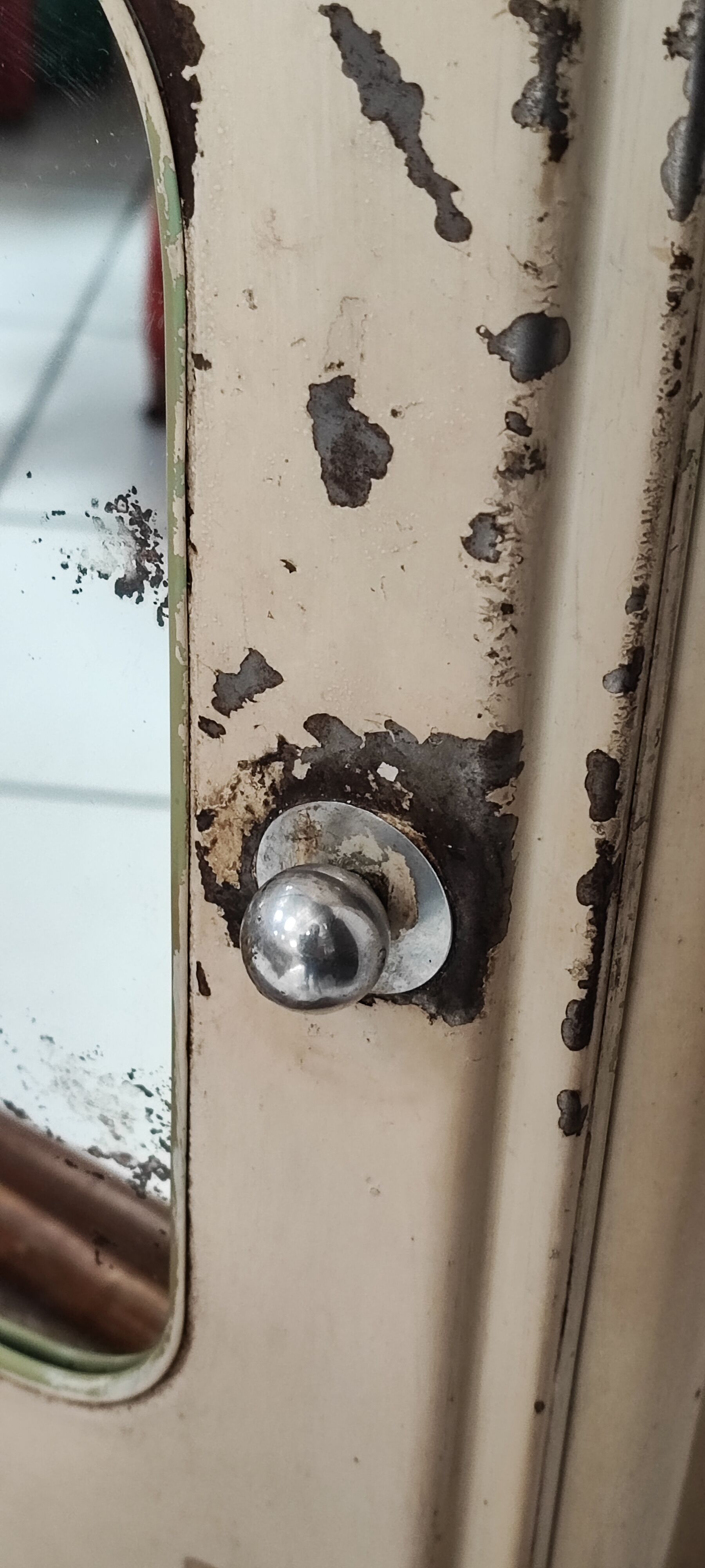 Metal medicine cabinet mirror