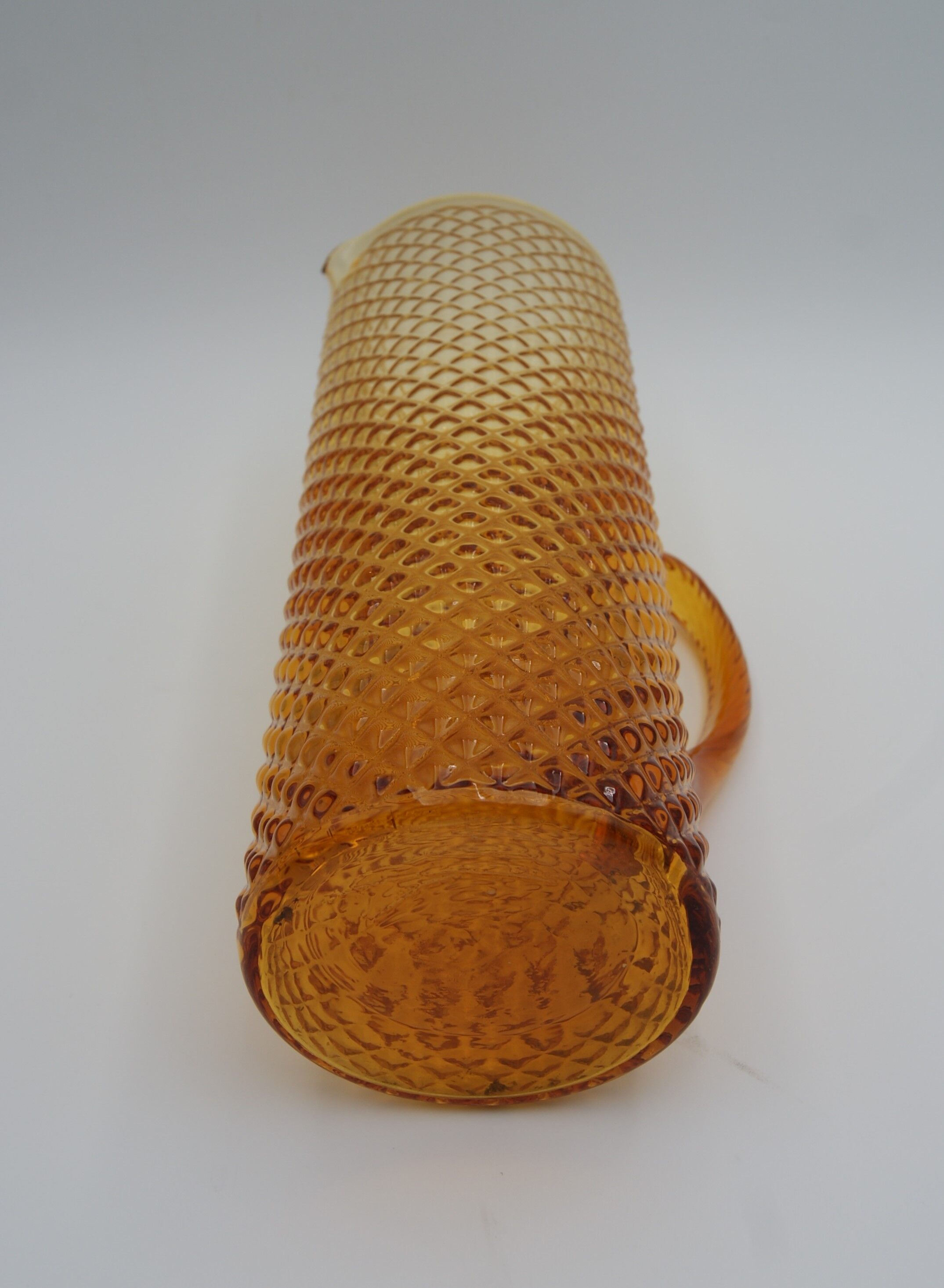 Large vintage amber glass decanter