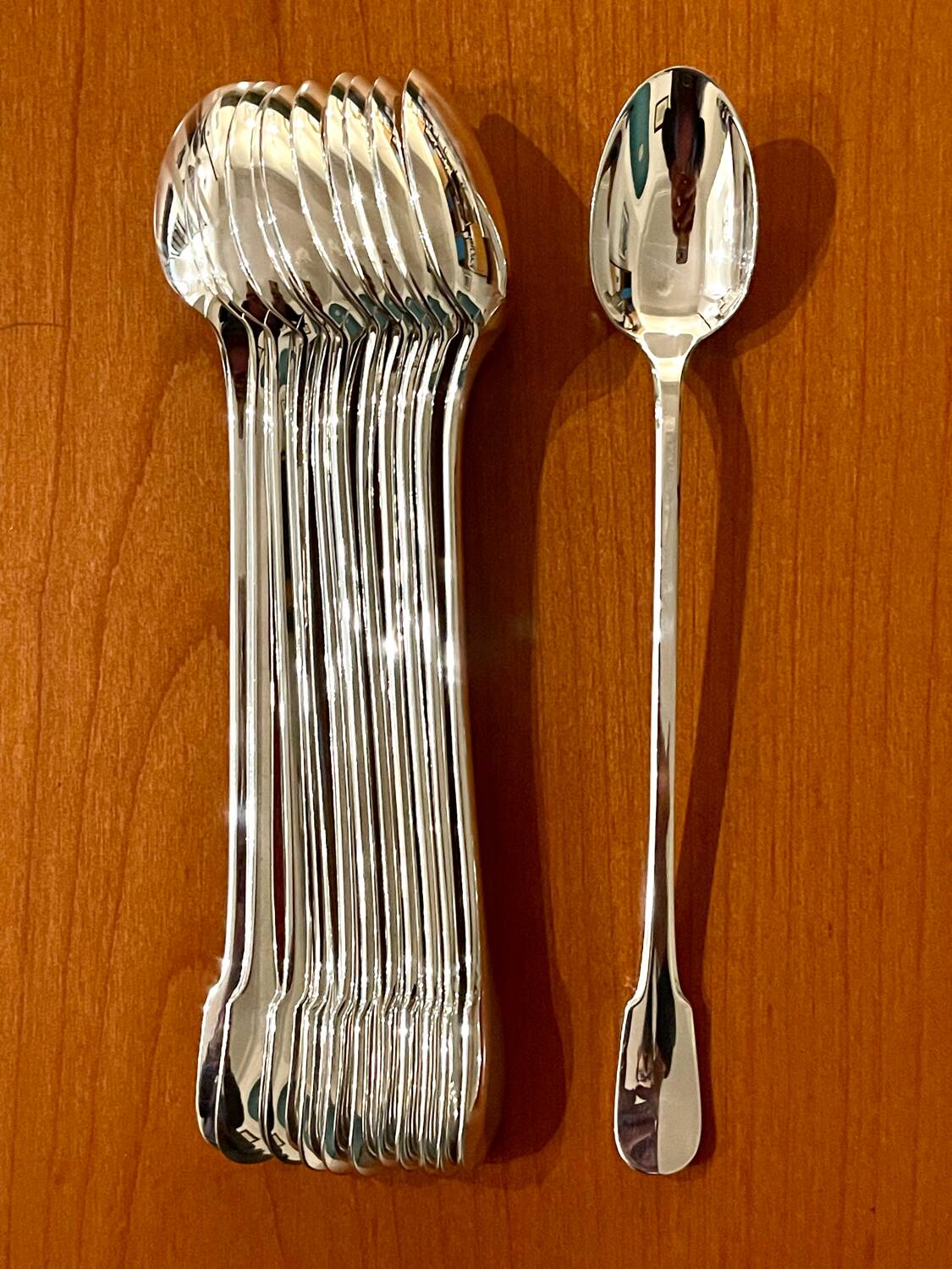 Christofle cluny 12 spoons 19.5 cm cocktail mazagran jam soda new condition