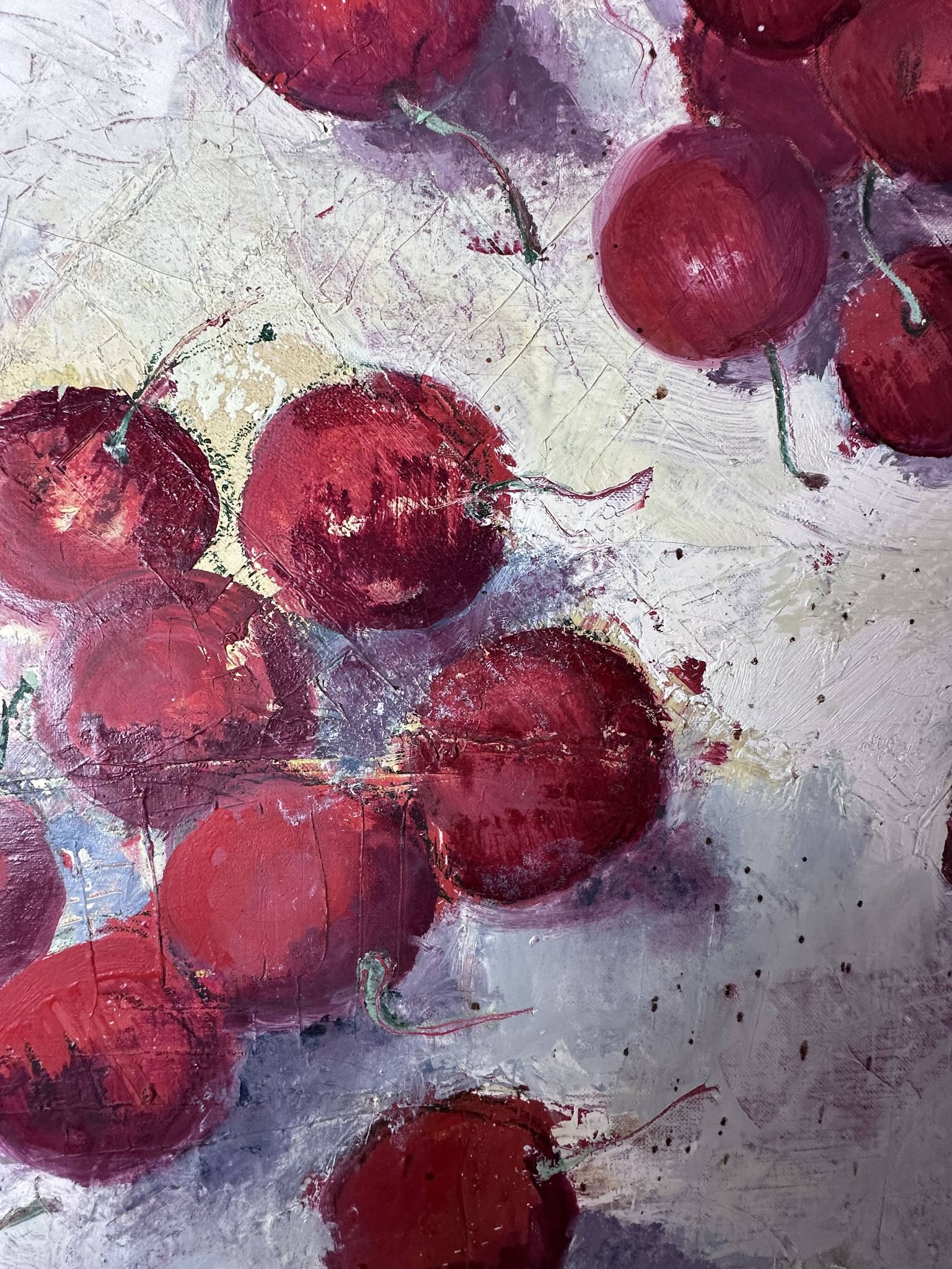 Oil painting on canvas "the cherries" signed g. mourlon