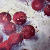 Oil painting on canvas "the cherries" signed g. mourlon