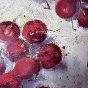 Oil painting on canvas "the cherries" signed g. mourlon