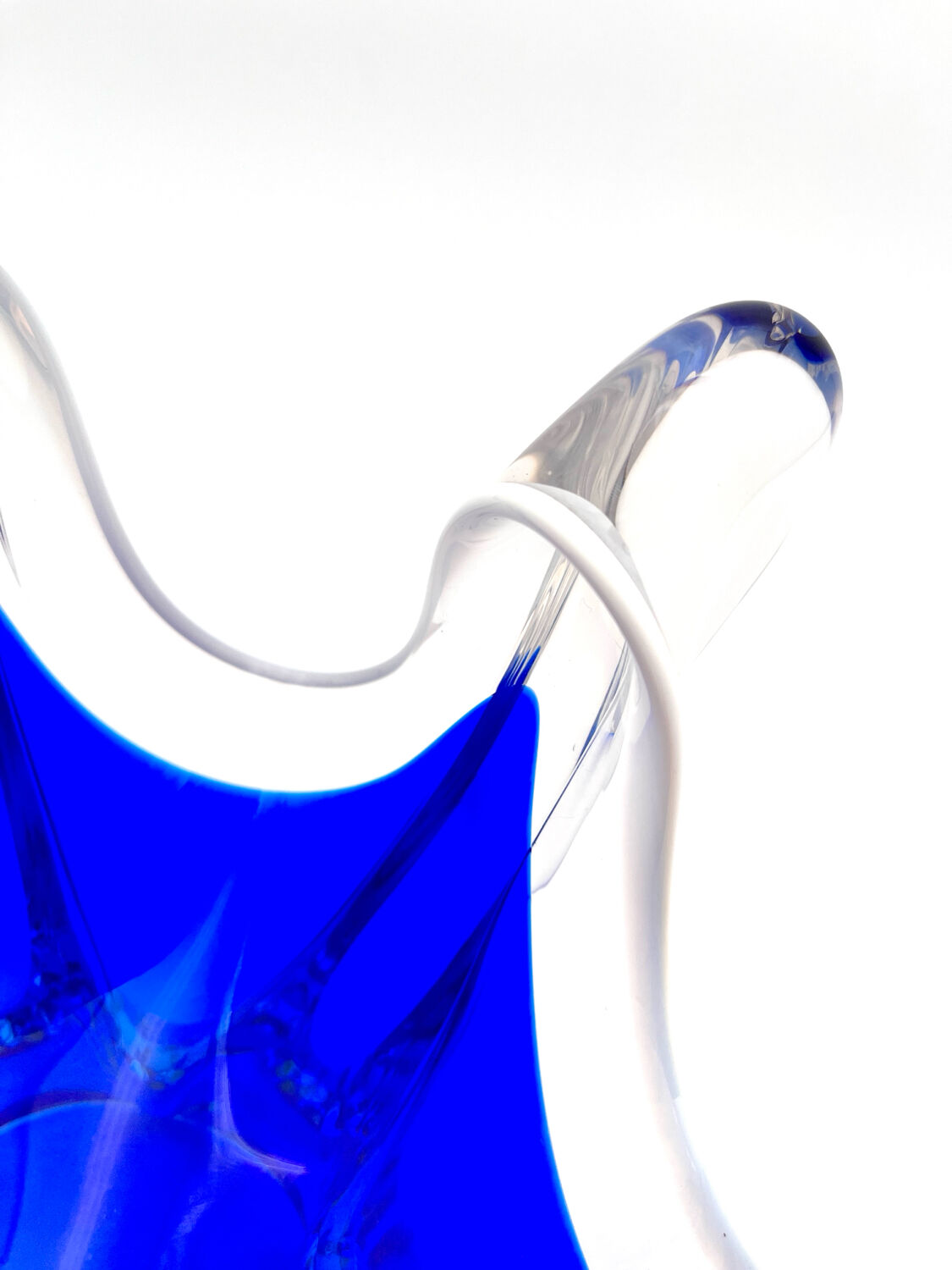 Hospodka Chřibská Crystal Bohême Blue Cobalt and Opaline Cup Circa 60