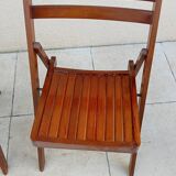 2 vintage wooden folding chairs from the 50s Romania