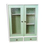 50s vintage medicine cabinet white celadon wood of poplar