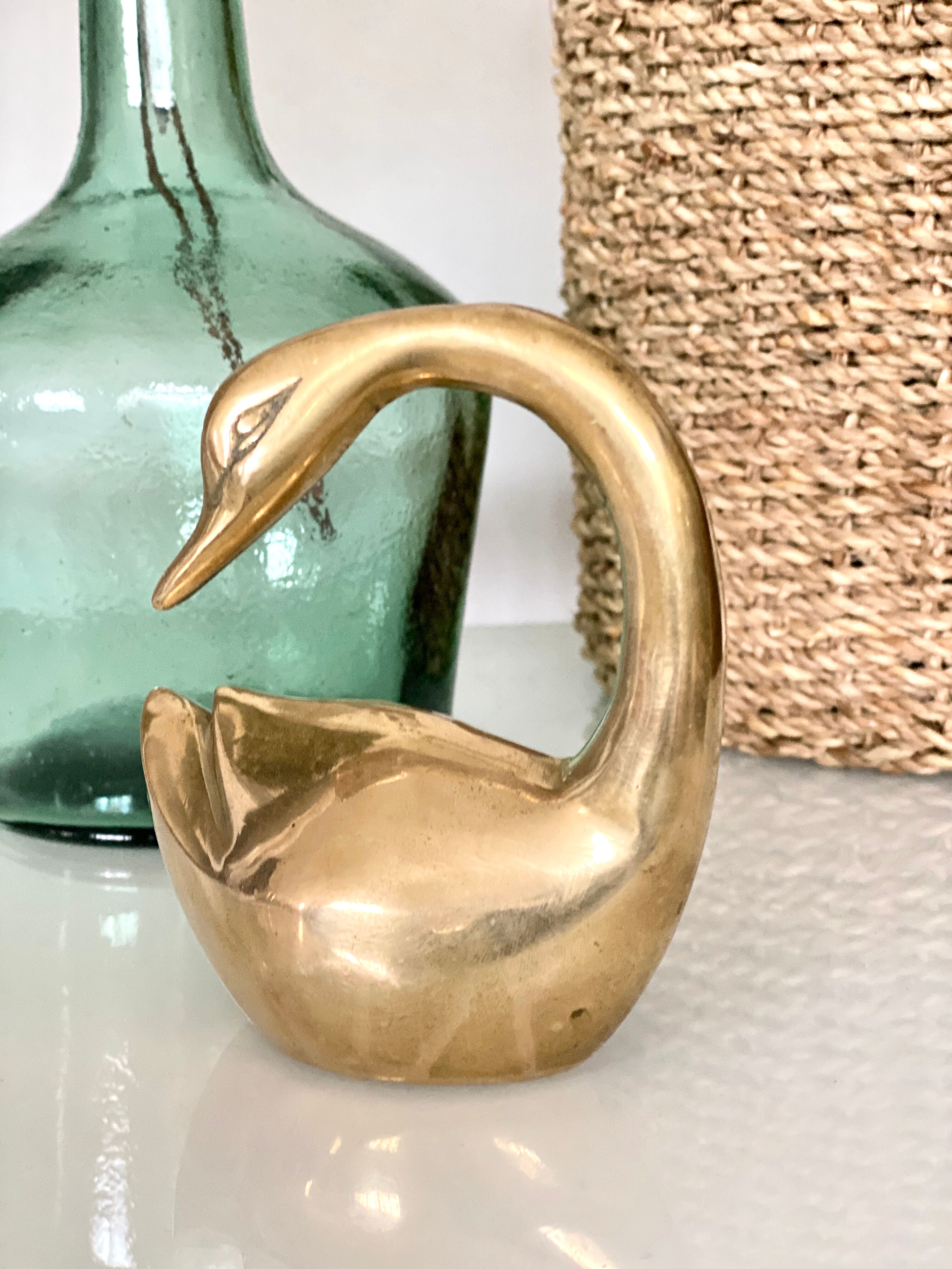 Ancien cygne en laiton