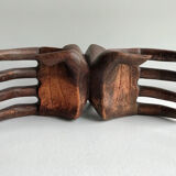 Pair of carved wooden hands