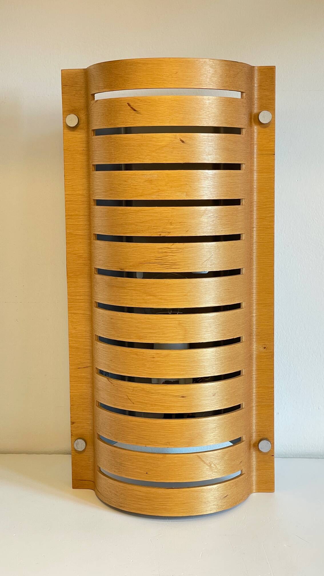 Vintage Ikea bent wood and steel wall light