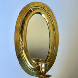 Vintage  Brass Wall mirrored Candle Sconce