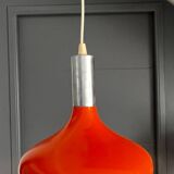 Space age orange 70s pendant light