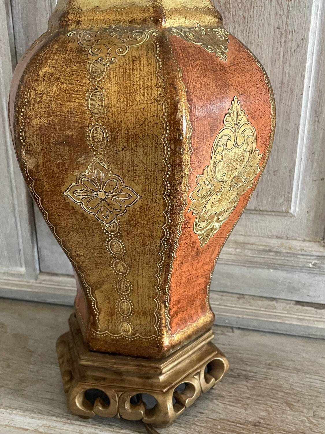 Lampe en céramique décor vénitien