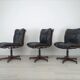 Vintage Scandinavian leather office armchair 60s