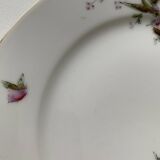 12 vintage porcelain dessert plates signed hache, julien & cie birds