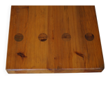 Square coffee table in solid pine in Swedish modern style by Sven Larsson, brutalism, 1970s.