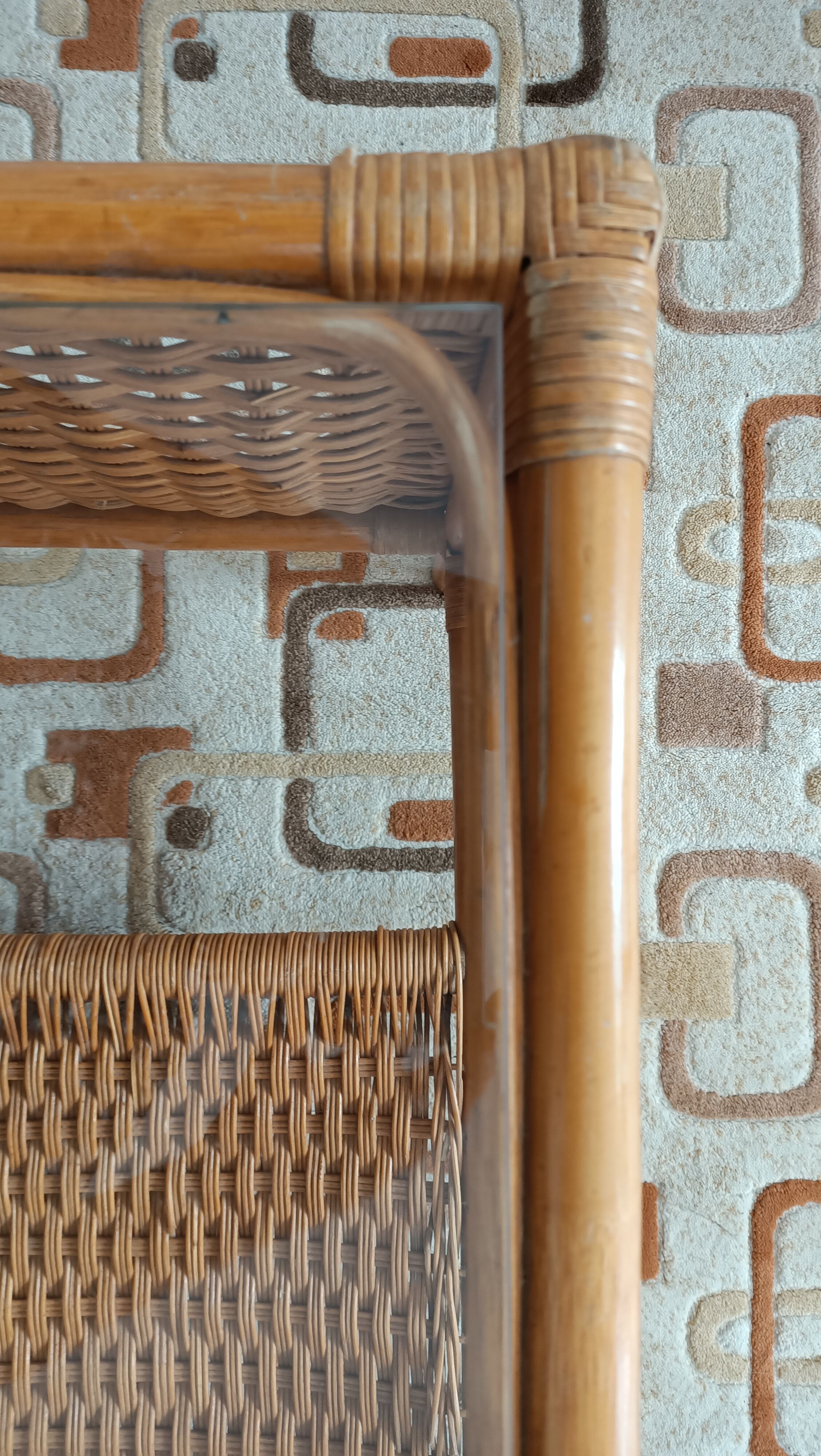 Braided rattan coffee table