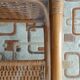 Braided rattan coffee table