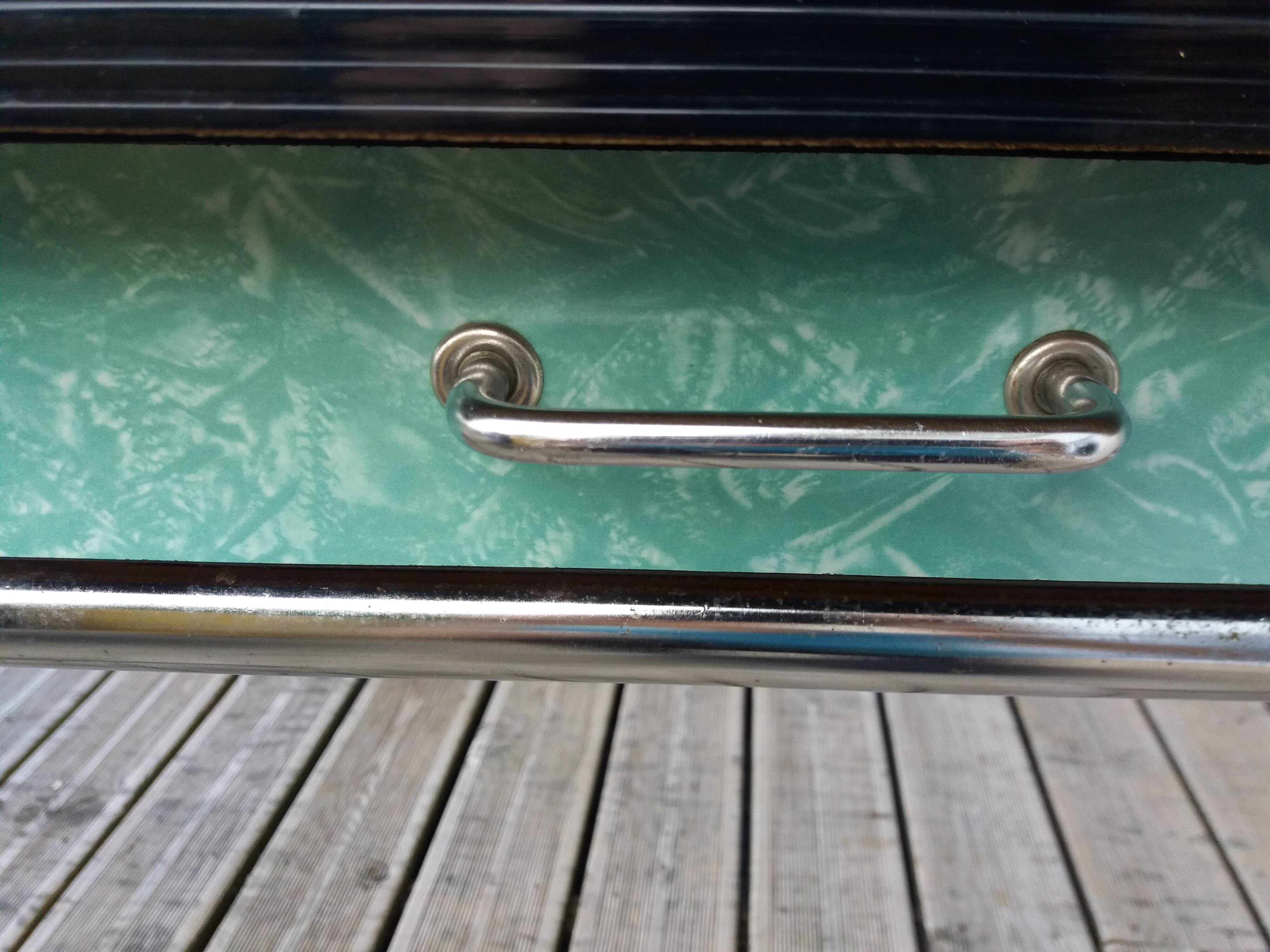 Formica and chrome-plated metal table