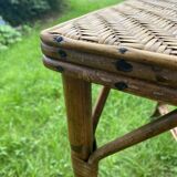 Antique rattan garden table