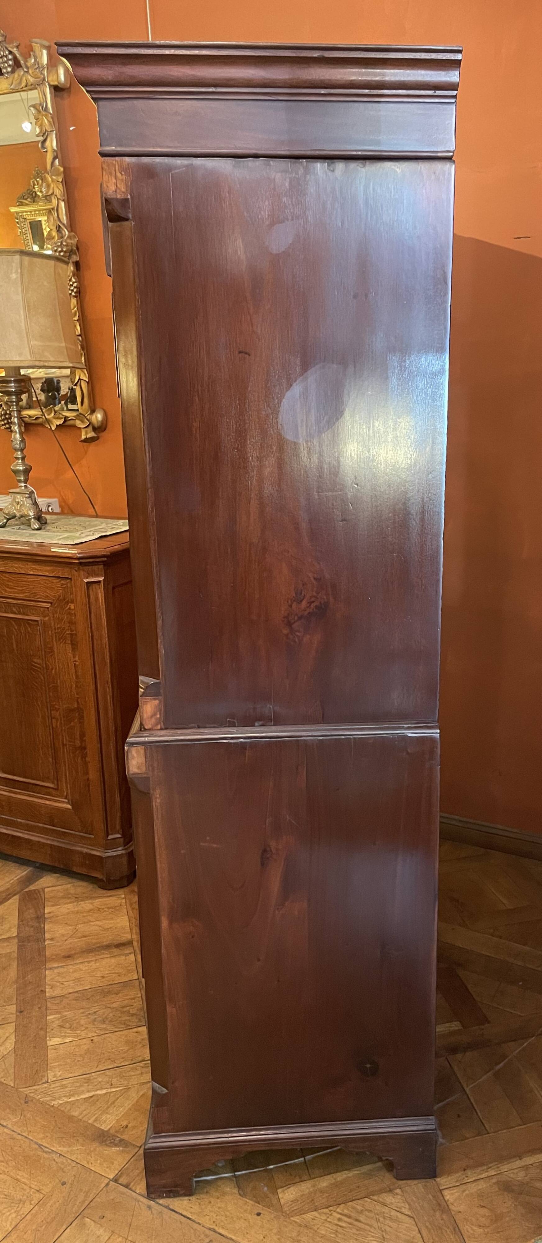 tallboy chest on chest in mahogany - 18th century