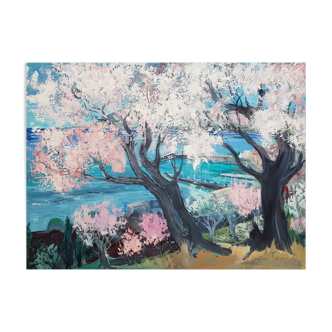 Painting by Jean Goujon "Spring on Cannes"
