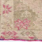 3x13 Rug For Kitchen Pink Beige Herki Vintage Runner Rug, 79x402Cm SK 4146