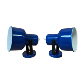 Pair of blue wall lamps Amilux - Made in France