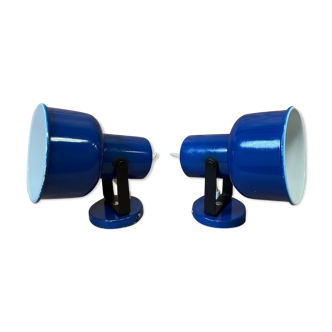 Paire d'appliques murales bleues Amilux - Made in France
