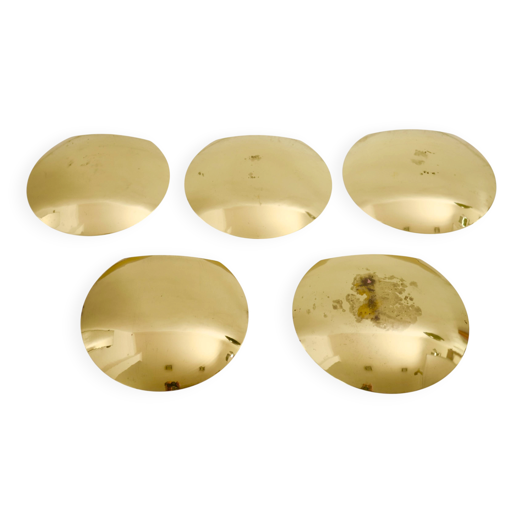 Appliques Coupelles en laiton dorés design Paul Gillis ensemble de 5
