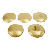 Gold-plated bowl sconces designed by Paul Gillis, set of 5.