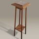 Art Deco sculpted side table in solid wood and marble – circa 1930