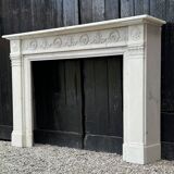 Louis XVI Style Fireplace In Carrara Marble Circa 1880